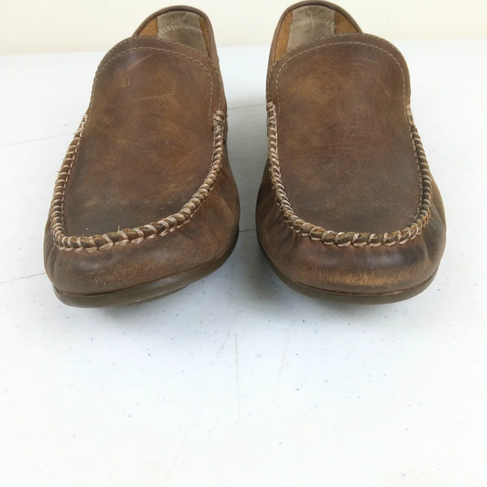 Frye Brown Leather Men’s Moccasin Loafers Size 7 Lewis Venetian Driving Shoes
